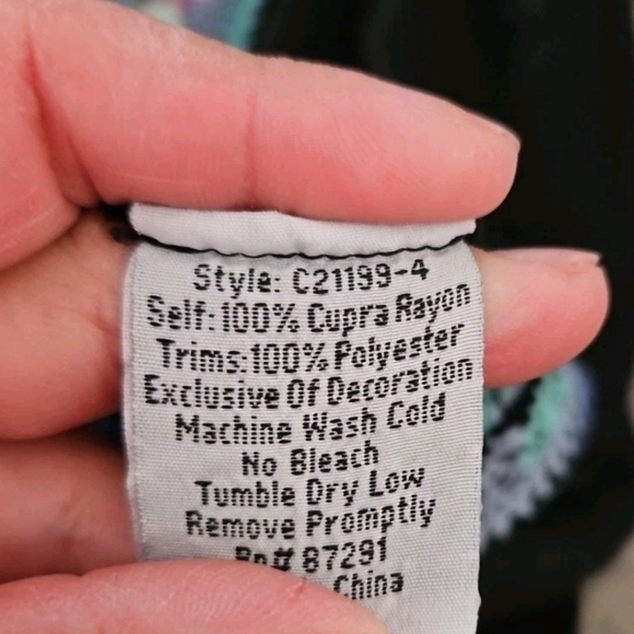 Johnny Was Womens Black Embroidered Bohemian Tunic Dress XS - Picture 12 of 14